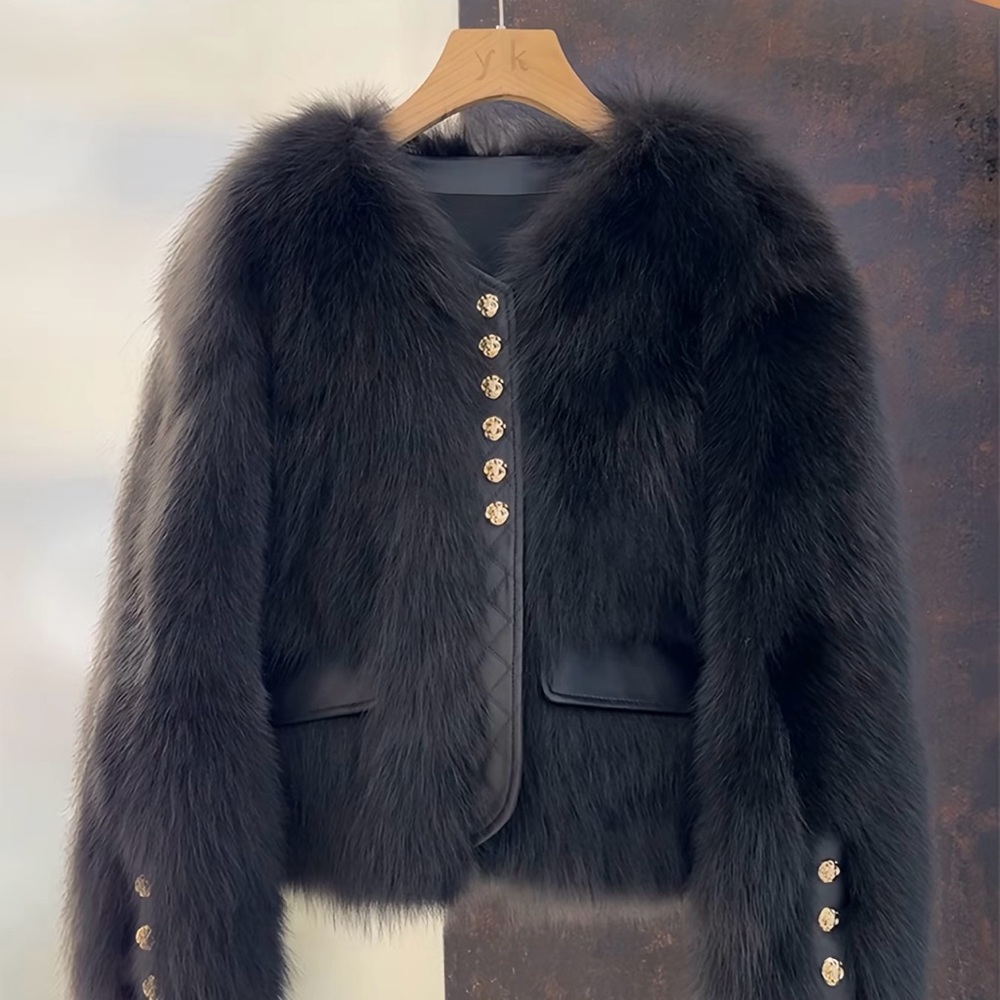 NWT Elegant Black Faux Fur Jacket. Very chic and soft fur.